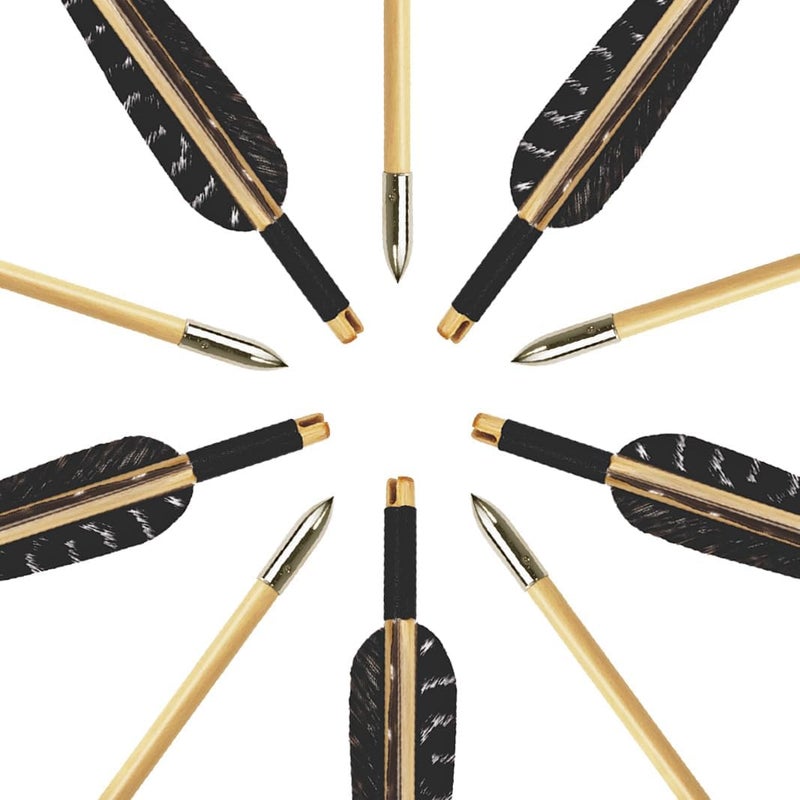 Luoyer 12 Pcs Archery Wooden Arrows with Feathers Handmade Targeting Arrows for Traditional Bow Recurve Bow Longbow for Adults 31inch - Image 4